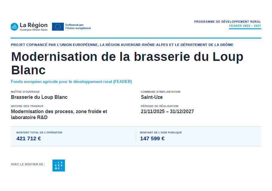 Modernisation brasserie